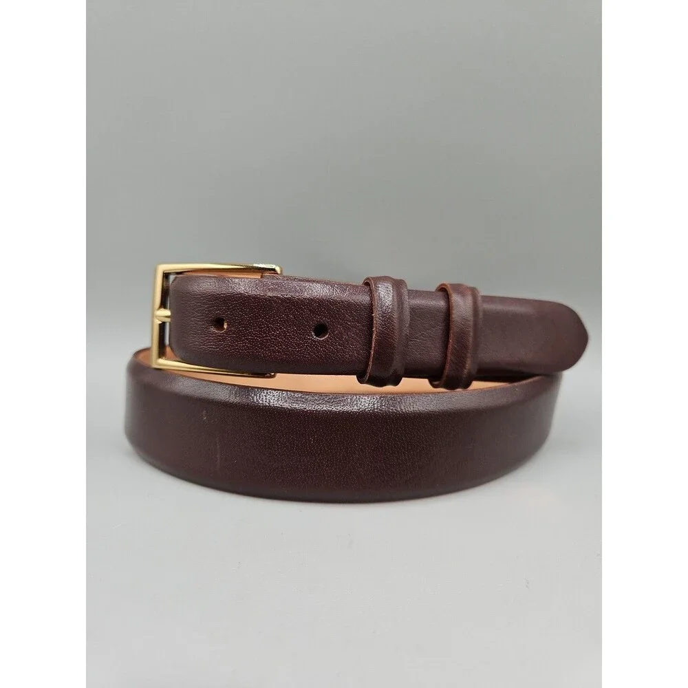 Men's Brown Asian Buffalo Crescent Belt Handcrafted In USA Brass Buckle 37